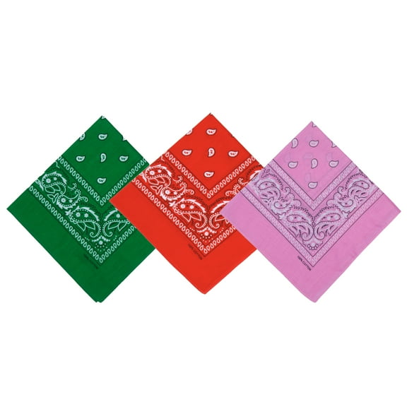 22"X22" Cotton Bandanas for Men & Women Pasiley Cowboy Bandana Handkerchiefs for Hair