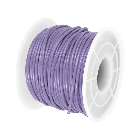 22 Yard x 1.5mm Round Leather Cord for Jewelry Making Leather String Lace Rope Spool, Purple