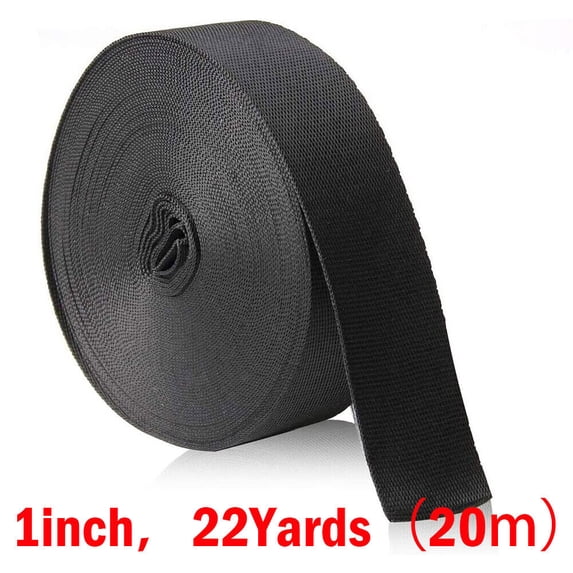 22 Yards 1 Inch Wide Black Nylon Heavy Duty Webbing Strap DIY for Bags ...