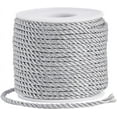 thumbnail image 1 of 22 Yards/20M Decorative Rope Trim Twisted Cord Ribbon 3mm Silver 3-Ply Twist Cording Trim Thread Ropes for Graduation Honor Cord Handfasting Home Decor Upholstery Curtain Tieback, 1 of 6