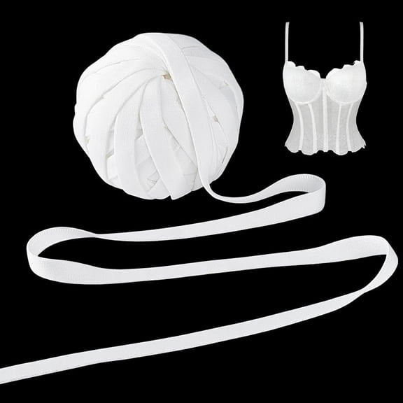 22 Yards Corset Boning Underwire Casing Channeling Ribbon Fabric Covered Boning for Corset Busk Hollow Webbing Garment Making Supplies for Sewing Handicrafts 3/8" Wide White
