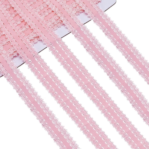 22 Yards Frilly Elastic Headbands Picot Edge Stretch Lace 7/8 Inch Webbing Crocheted Lace Cord Ribbon