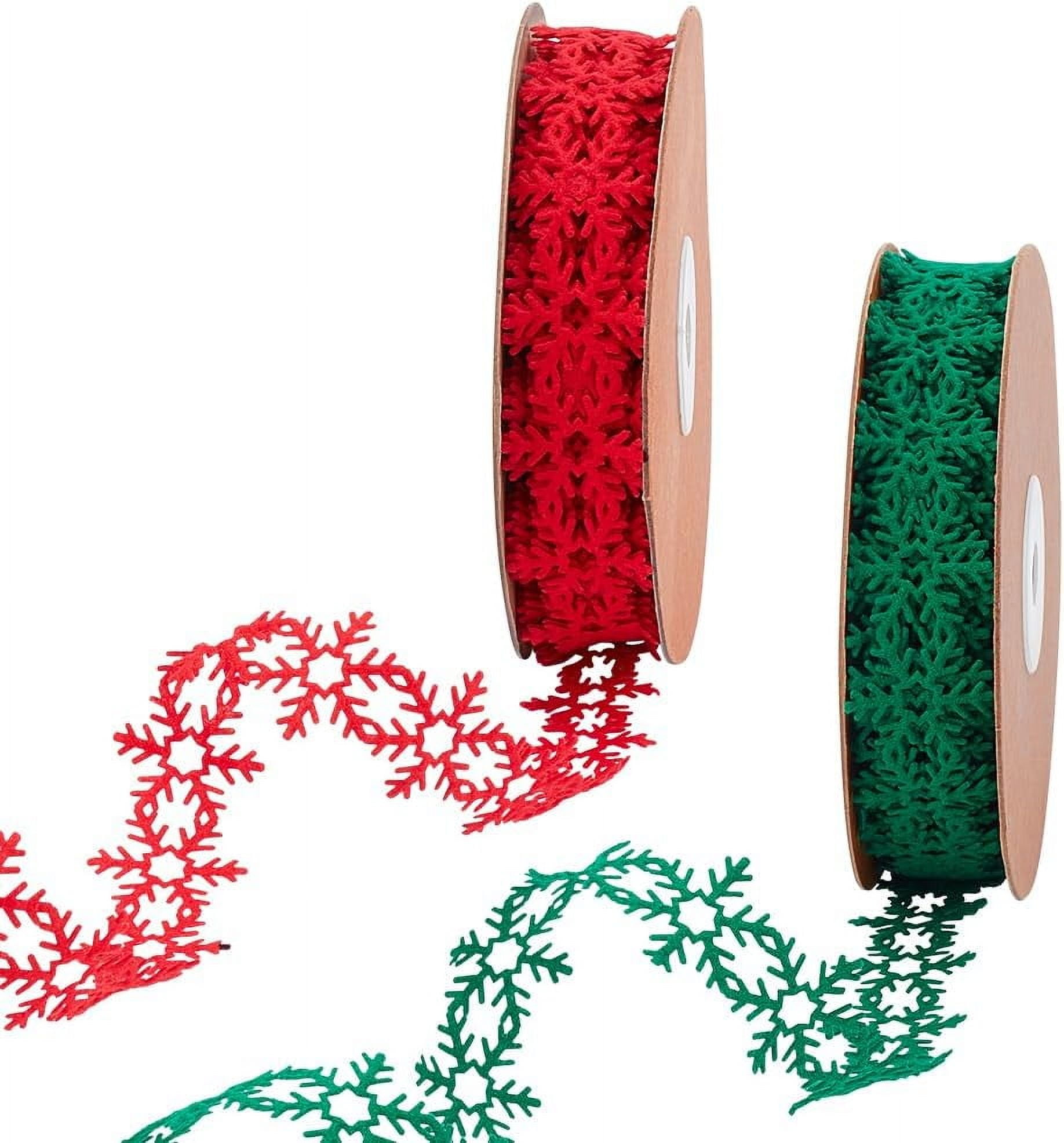 Snowflake Ribbon Graphics 22 Yards Snowflake Trim 1 Inch Polyester Snowflake Ribbon Christmas ...