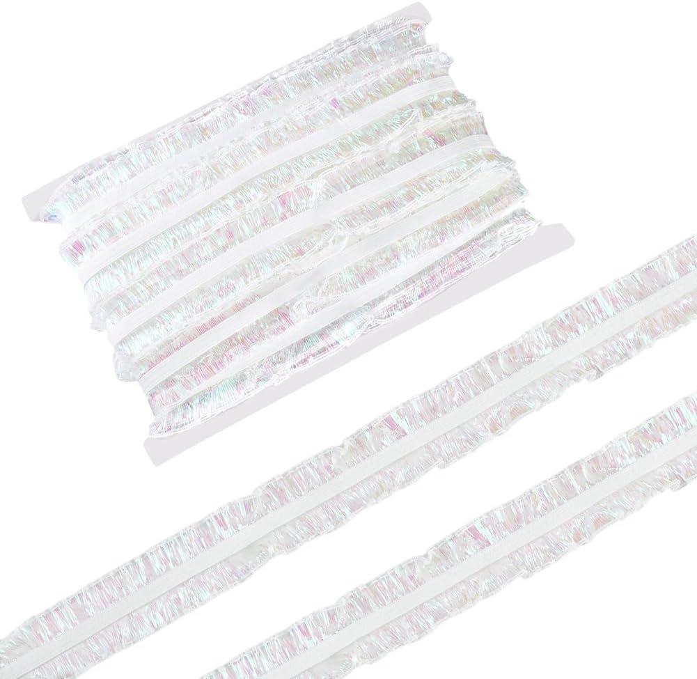 Stretch Organdy Ribbon 22 Yards Stretch Lace Trim Colorful Double Ruffle Lace Ribbon 1-1/8 ...