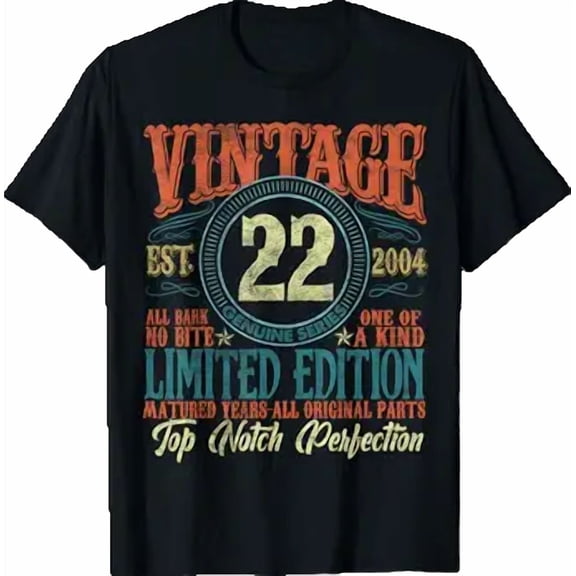 22 Year Old Gifts Vintage 2004 Edition 22nd Birthday T-Shirt