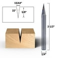 thumbnail image 1 of 22Â° Zero Point V Groove Engraving Solid Carbide Router Bit - 1/4" Shank - Yonico 14106q, 1 of 1