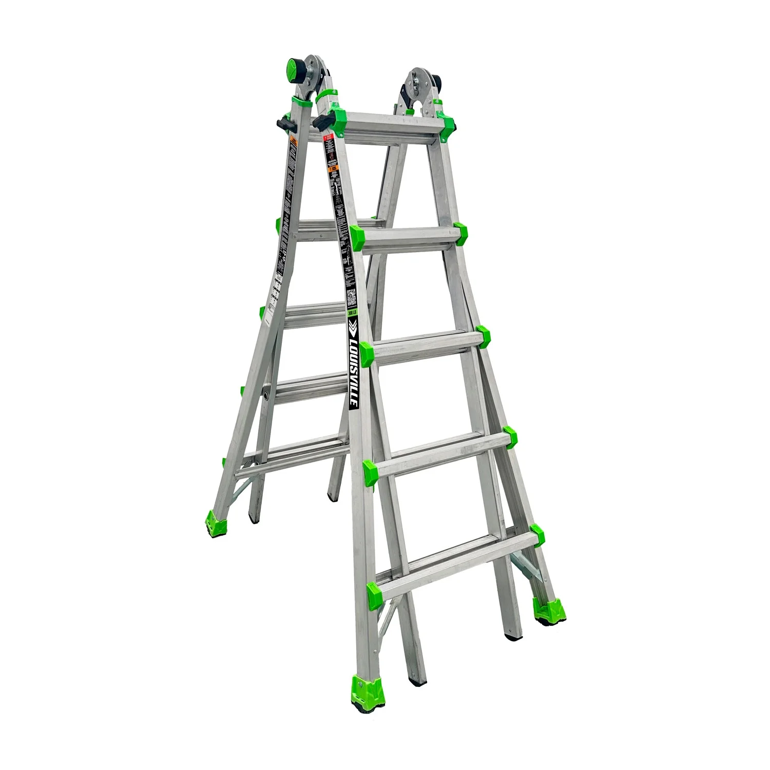 Louisville Ladder L-2099-22 Aluminum Multipurpose Ladder, 22 ft Reach, Type IA, 300 lb Load Capacity