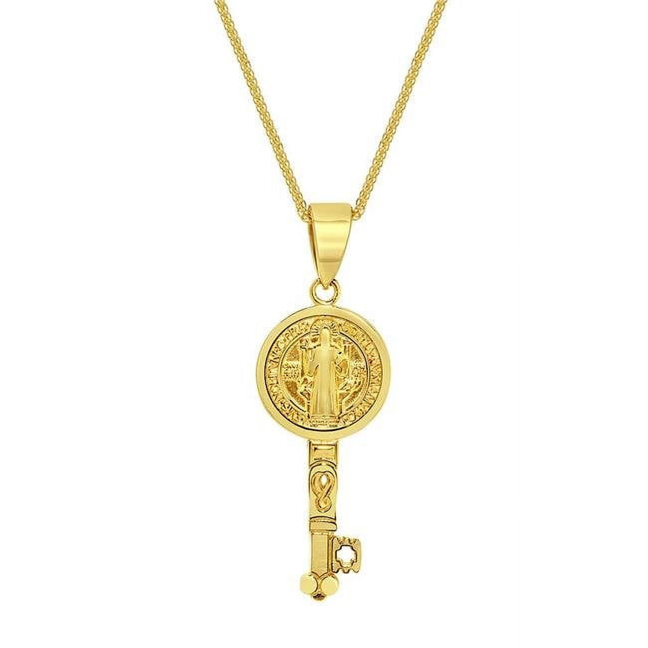 22 in. 14K Yellow Gold San Benito Key Pendant with 0.8 mm Square