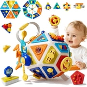 KNMDU Baby Toys for 12 to 24 Months, Busy Cube for Toddlers 1-3, Montessori Sensory Activities Busy Board, Travel Toys Educational Learning