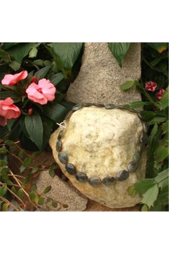 22 in. 25 x 18mm Flat Oval Labordorite Necklace