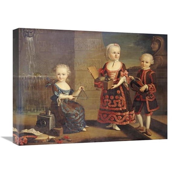 22 in. A Group Portrait of a Girl Art Print - Francois-Hubert Drouais