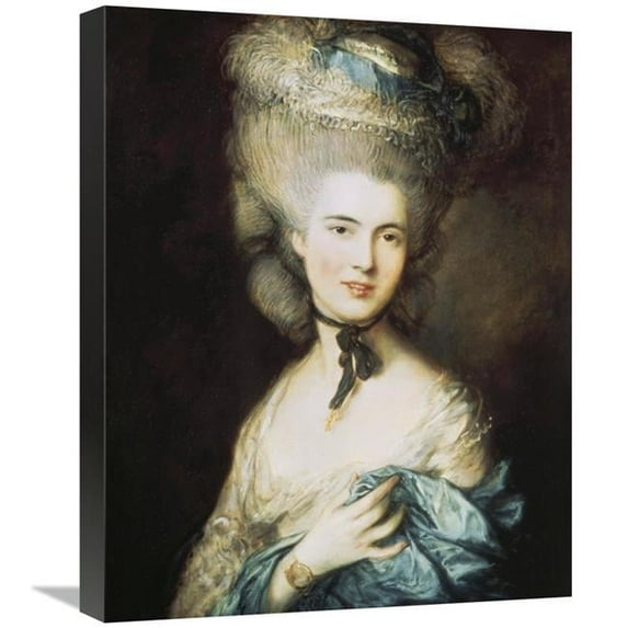 22 in. A Woman in Blue, Portrait of the Duchess of Beaufort Art Print - Thomas Gainsborough