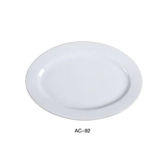 22 in. ABCO Oval Platter - Porcelain, Super White - Pack of 4