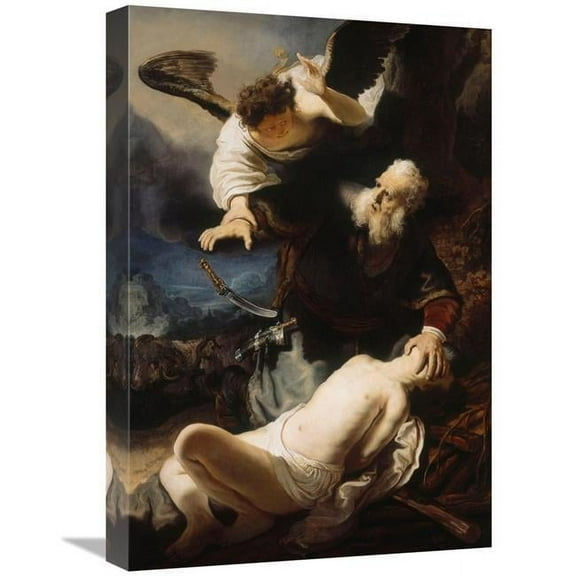 22 in. Abraham & Isaac Art Print - Rembrandt Van Rijn