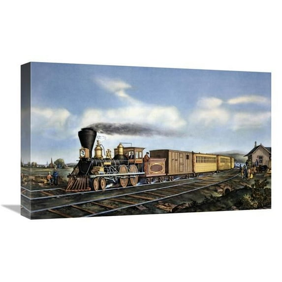 22 in. American Express Train Art Print - Currier & Ives