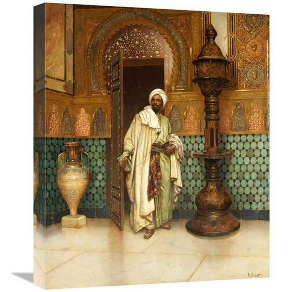 22 in. An Arab in a Palace Interior Art Print - Rudolf Ernst