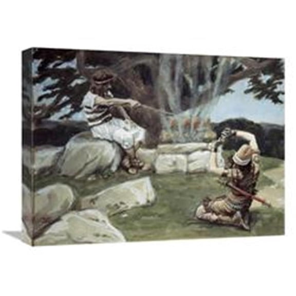 22 in. Angel Puts Fire on the Alter of Gideon Art Print - James Tissot