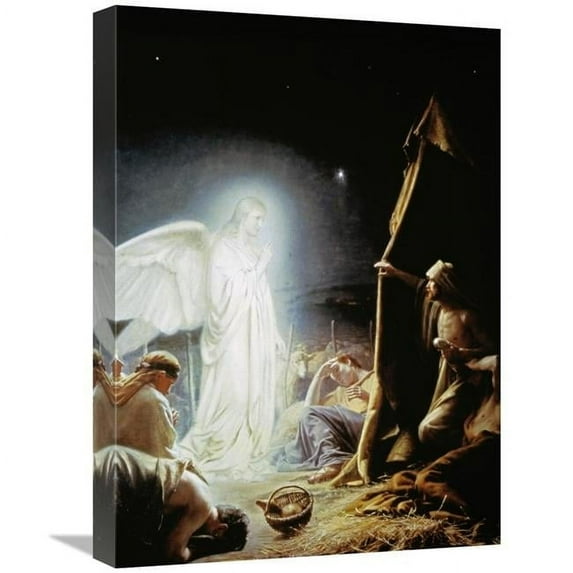 22 in. Angel & the Shepherds Art Print - Carl Bloch