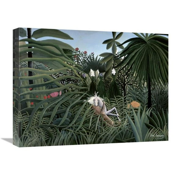 22 in. Attack of the Jaguar Art Print - Henri Rousseau