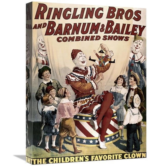 22 in. Barnum & Bailey - Childrens Favorite Clown Art Print - Unknown