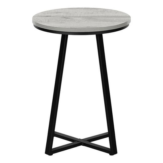 22 in. Black & Grey Round End Table