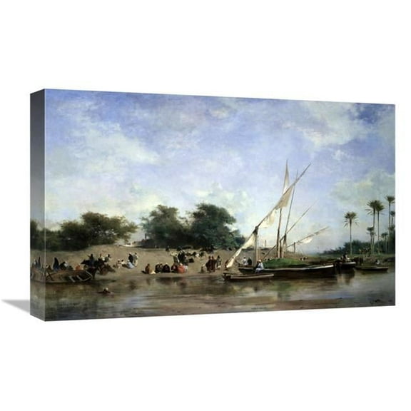 22 in. Boats on the Nile Art Print - Eugene Fromentin