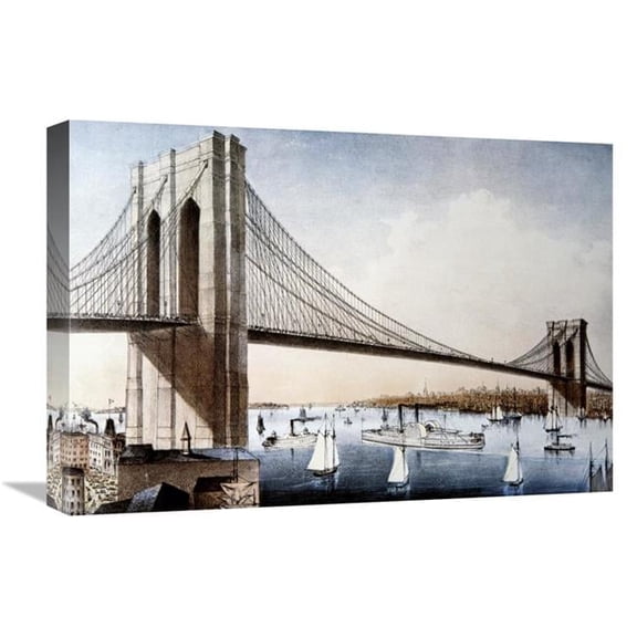 22 in. Brooklyn Bridge, New York City Art Print - Unknown
