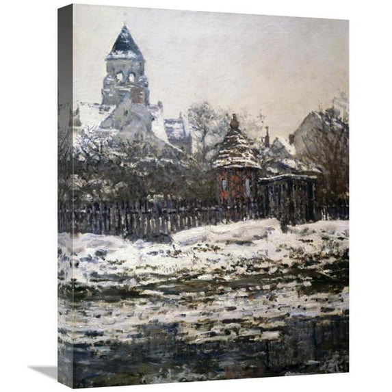 22 in. Church at Vetheuil, Winter Art Print - Claude Monet
