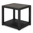 thumbnail image 1 of 22 in. Coco Bottom Shelf Wicker Frame Modern Patio Side Table, Espresso, 1 of 1