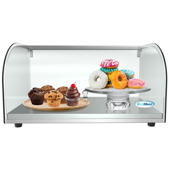 22 in. Countertop Bakery Display Case with Front Curved Glass and Rear Door, 0.9 cu. ft. DC-1C