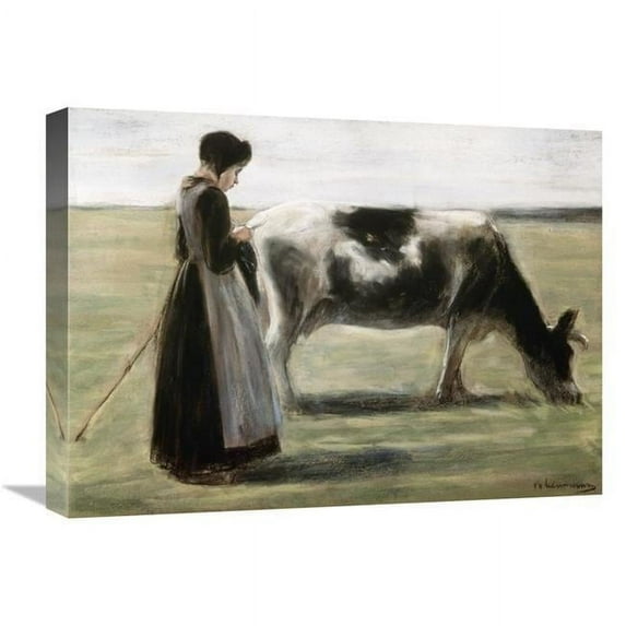 22 in. Das Madchen Mit Der Kuh Art Print - Max Liebermann