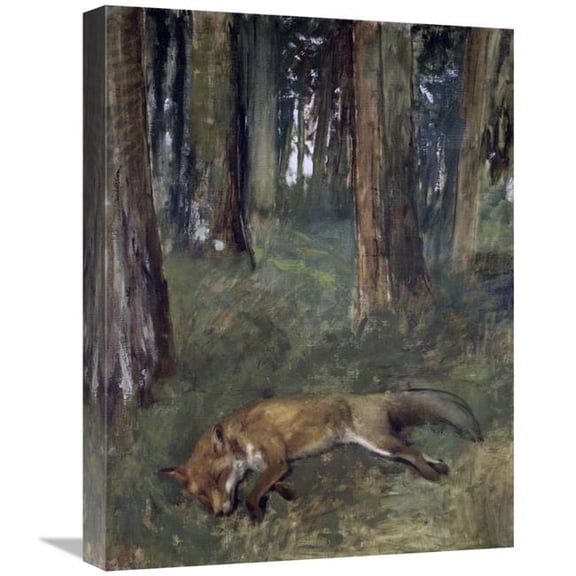 22 in. Dead Fox Under the Trees Art Print - Edgar Degas
