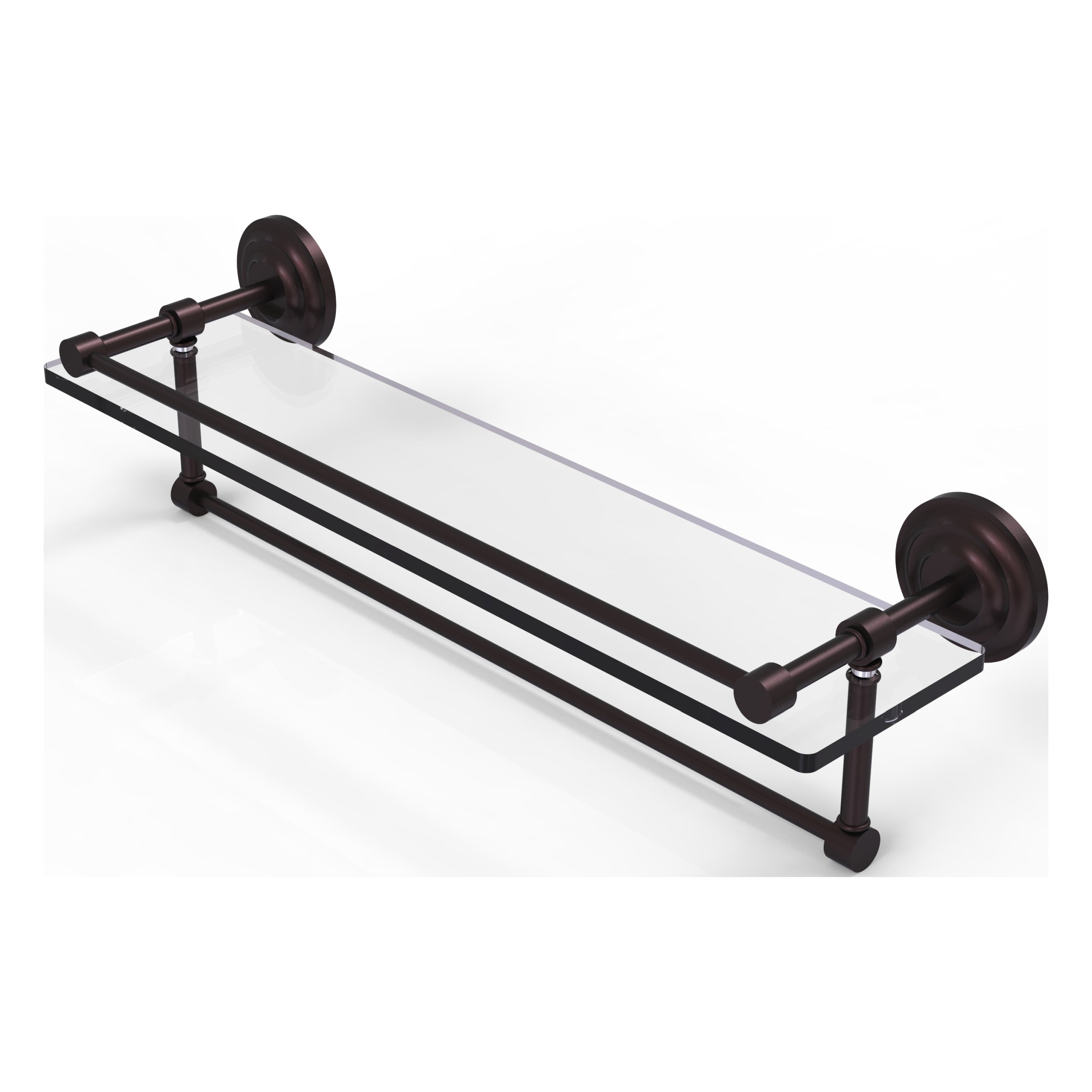 22-in Gallery Glass Shelf with Towel Bar in Antique Bronze - image 1 of 2
