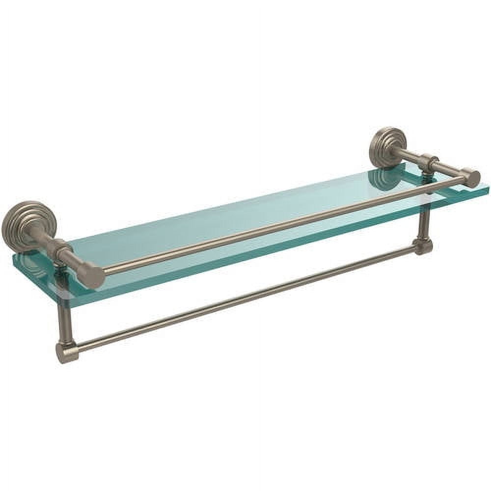Waverly Place Collection Gallery Rail Glass Shelf with Towel Bar
