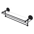 thumbnail image 1 of 22-in Gallery Glass Shelf with Towel Bar in Matte Black, 1 of 11