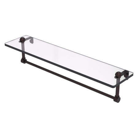 22-in Glass Vanity Shelf with Integrated Towel Bar in Antique Bronze