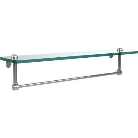 22-in Glass Vanity Shelf with Integrated Towel Bar in Polished Nickel