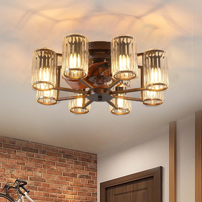 22'' Bronze Low Profile Ceiling Fan with Glass Shades