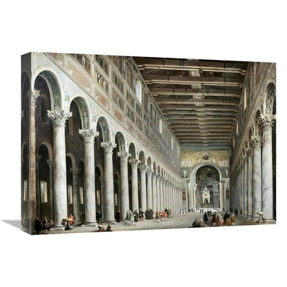 22 in. Interior of San Paolo Fuore Le Mure, Rome Art Print - Giovanni Paolo Panini