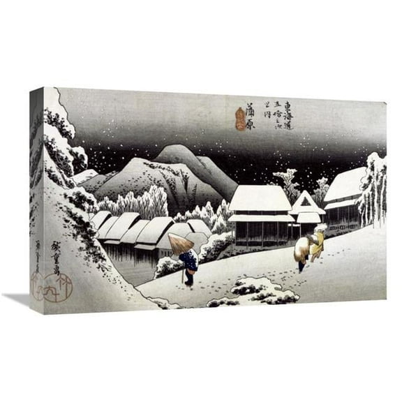 22 in. Kambara, Night Snow Art Print - Hiroshige