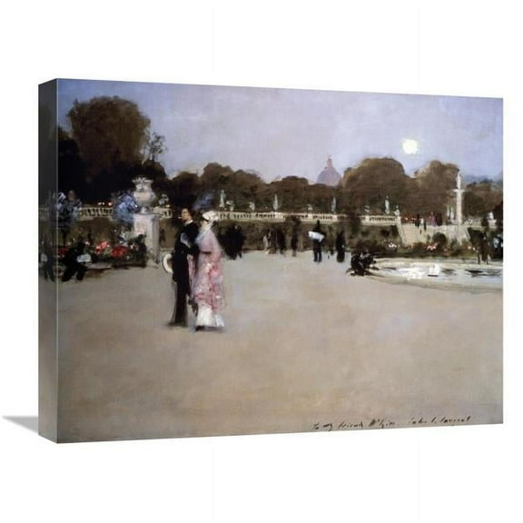 22 in. Luxembourg Gardens at Twilight Art Print - John Singer Sargent