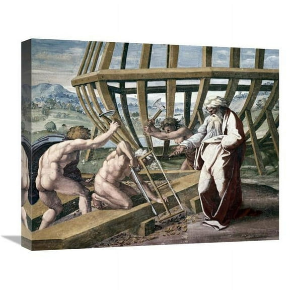 22 in. Noah Building the Ark Art Print - Raphael