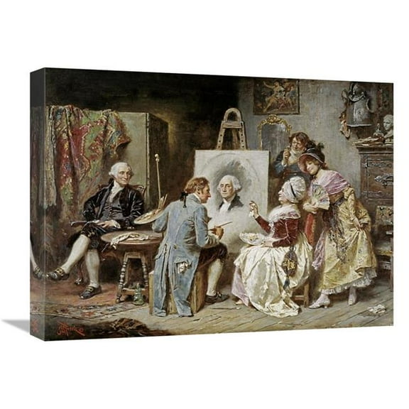 22 in. Painter & President Washington Art Print - Jean Leon Gerome Ferris