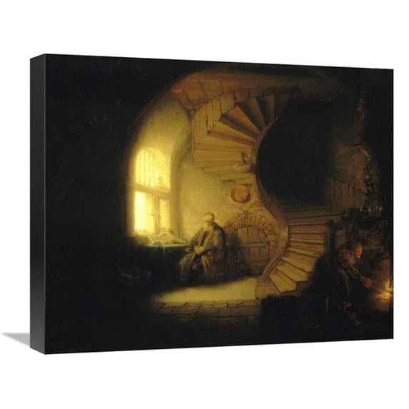 22 in. Philosopher in Meditation Art Print - Rembrandt Van Rijn