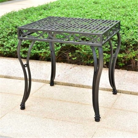 22 in. Segovia Iron Square Side Table, Antique Black