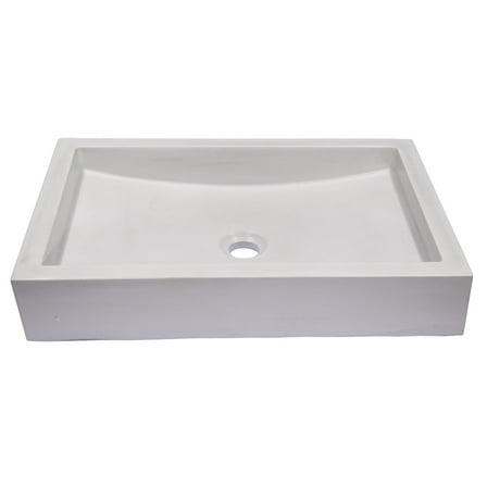 22-in. Shallow Wave Concrete Rectangular Vessel Sink - Light Gray