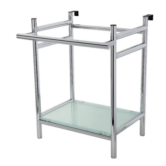 22 in. Sheridan Console Sink Base with Glass Shelf, Polished Chrome