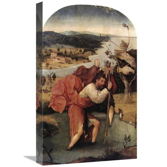 22 in. St Christopher Carrying the Christ Child Art Print - Hieronymus Bosch