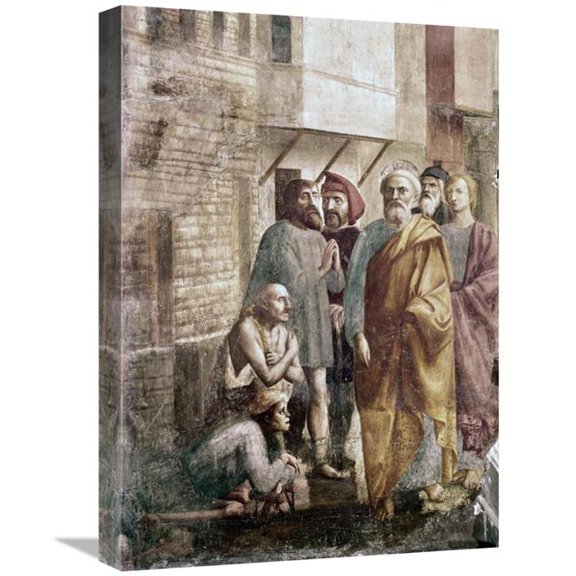22 in. St. Peter Healing the Sick with His Shadow Art Print - Masaccio
