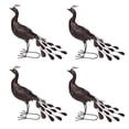 thumbnail image 1 of 22 in. Steel Indoor & Outdoor Animal Garden Peacock Metal Sculpture Statue with Solar Light & Ground Stake, Hammer Tone Bronze - Pack of 4, 1 of 1